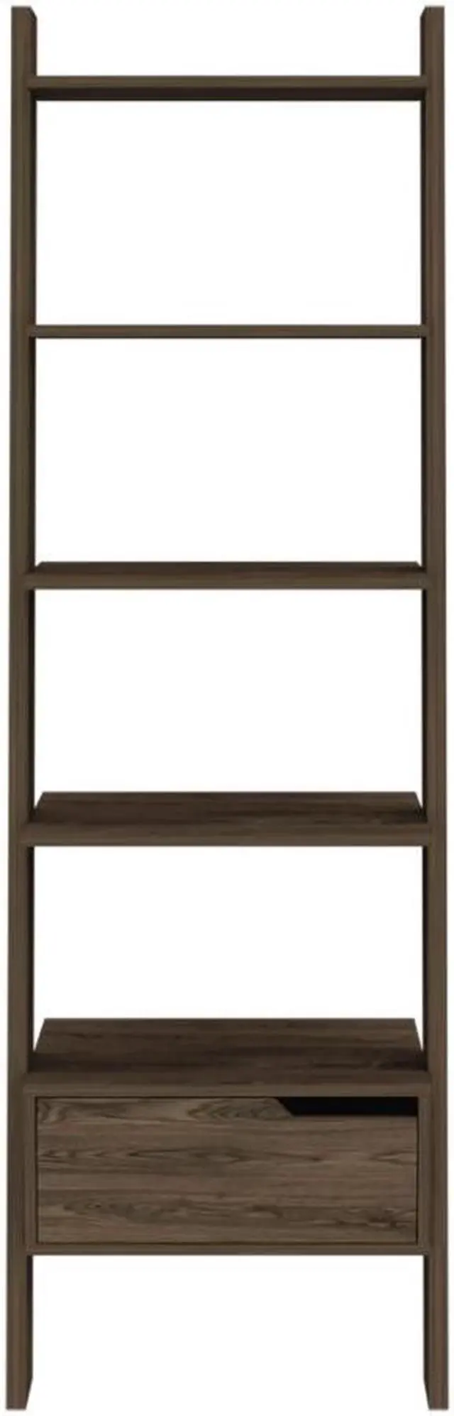 Alt view image 4 of 6 - Hamburg Ladder Bookcase, Five Open Shelves, One Drawer
