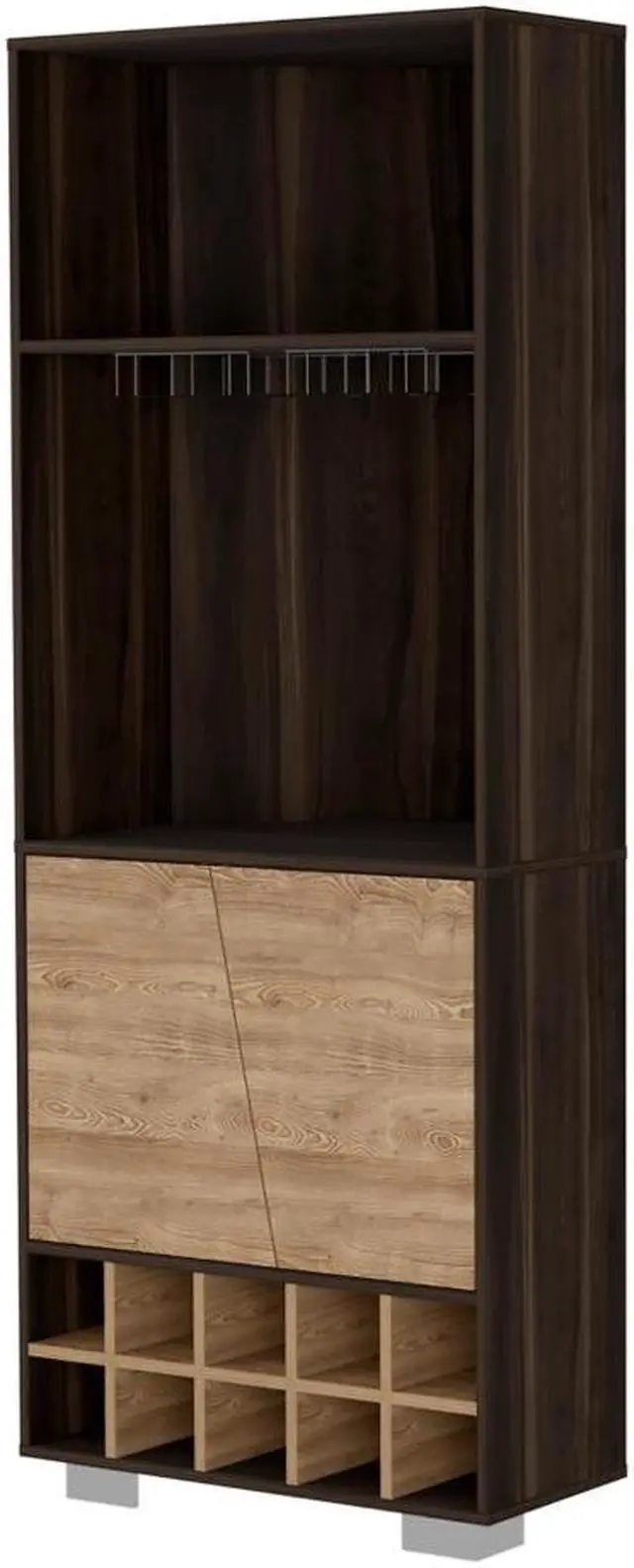 Alt view image 2 of 5 - Bahamas Corner Bar, Ten Wine Cubbies, Double Door Cabinet, Two Shelves, One Interior Shelf
