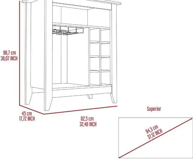 Alt view image 5 of 5 - Future Bar Cabinet, Six Wine Cubbies, One Open Drawer, One Open Shelf