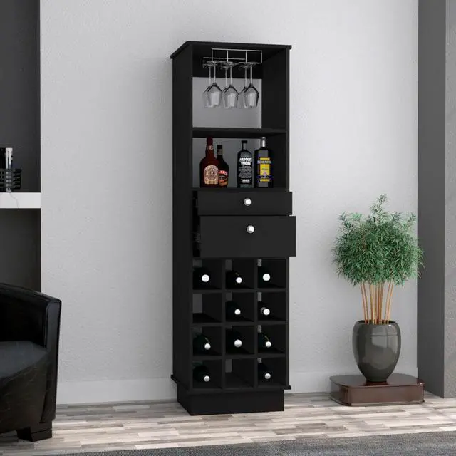 Alt view image 2 of 6 - Hype Bar Cabinet, Twelve Wine Cubbies, Two Drawers, One Shelf