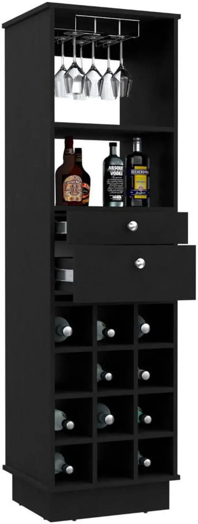 Alt view image 5 of 6 - Hype Bar Cabinet, Twelve Wine Cubbies, Two Drawers, One Shelf