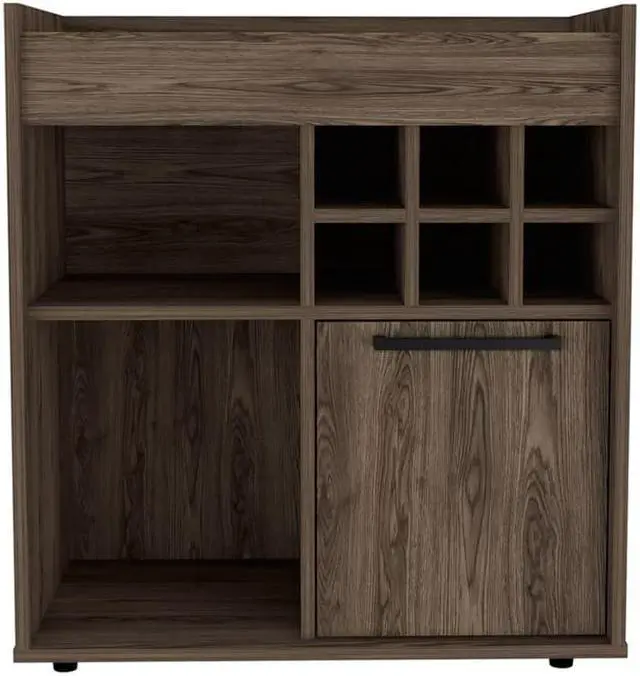 Alt view image 6 of 6 - Leeds Bar Cabinet, Single Cabinet, Two Concealed Shelves, Six Cubbies, Surface