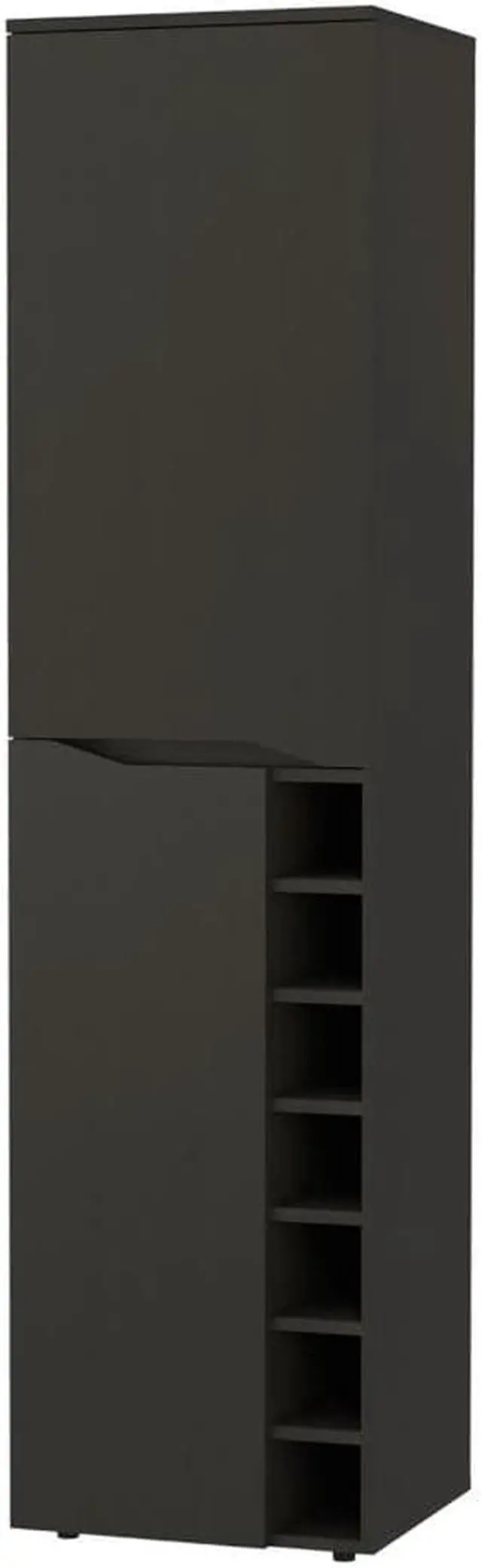 Alt view image 4 of 6 - Maya Tall Bar Cabinet, Seven Wine Cubbies, Extendable Shelf, Double Door Cabinet
