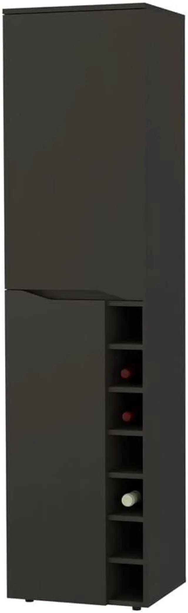 Alt view image 6 of 6 - Maya Tall Bar Cabinet, Seven Wine Cubbies, Extendable Shelf, Double Door Cabinet