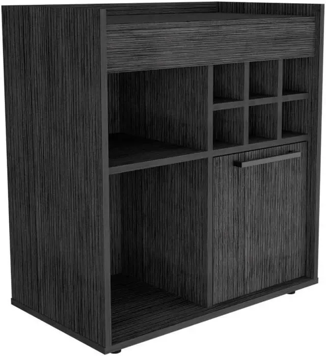 Alt view image 4 of 6 - Leeds Bar Cabinet, One Cabinet, Divisions, Two Concealed Shelves, Six Cubbies for Liquors