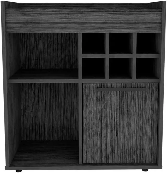 Alt view image 6 of 6 - Leeds Bar Cabinet, One Cabinet, Divisions, Two Concealed Shelves, Six Cubbies for Liquors