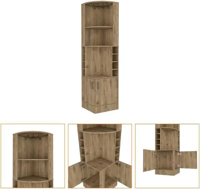 Alt view image 3 of 6 - Seattle Bar Cabinet, Eight Bottle Cubbies, Two Large Open Shelves