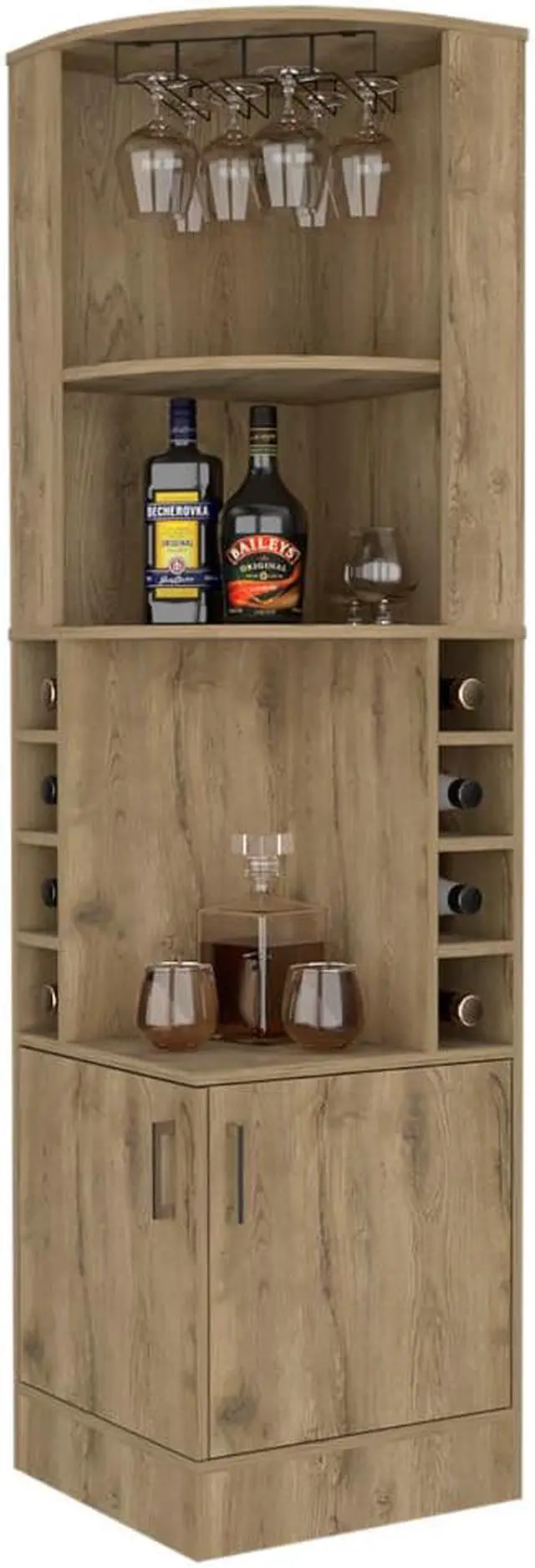 Alt view image 4 of 6 - Seattle Bar Cabinet, Eight Bottle Cubbies, Two Large Open Shelves