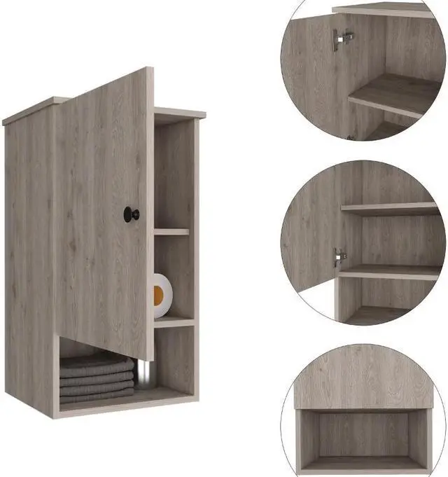 Alt view image 3 of 6 - Alaska Medicine Cabinet, With Three Storage Shelves, Single Door Cabinet