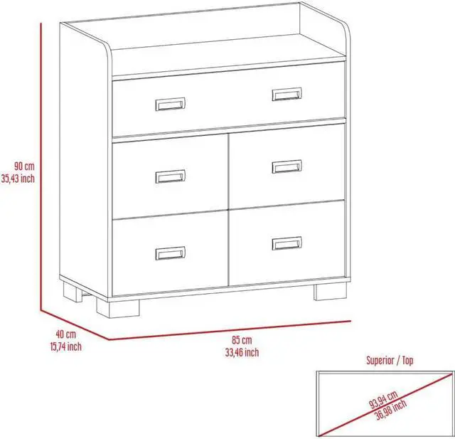 Alt view image 4 of 5 - Anemone Dresser, One Double Drawer, Four Drawers