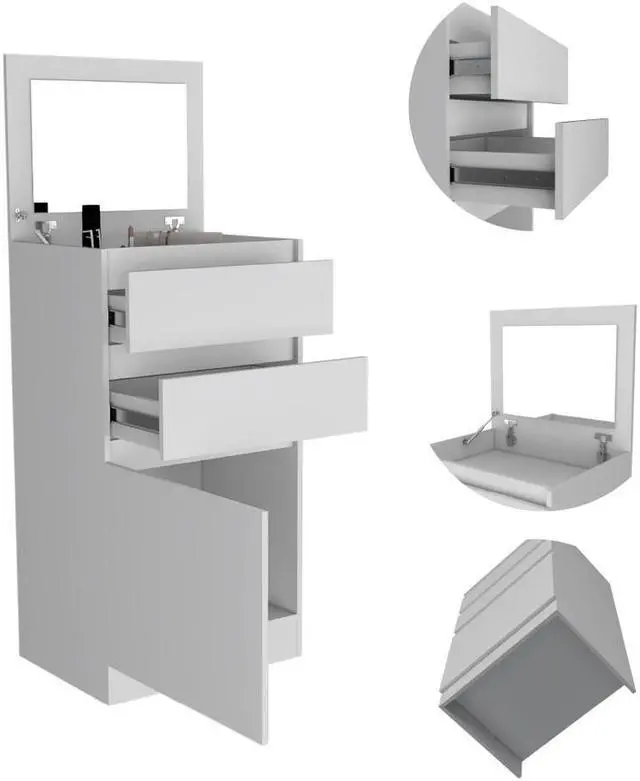 Alt view image 3 of 6 - Celestial Dresser, Jewelry Box, Mirror, Two Drawers, Single Door Cabinet