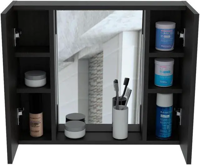 Alt view image 4 of 6 - Draco Medicine Cabinet, Mirror, Double Door, One External Shelf