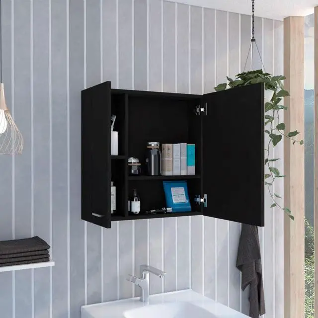 Alt view image 2 of 6 - Kenya Medicine Cabinet, Mirror, Single Door, Four Interior Shelves