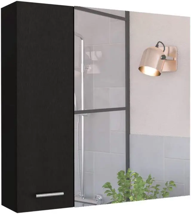 Alt view image 4 of 6 - Kenya Medicine Cabinet, Mirror, Single Door, Four Interior Shelves