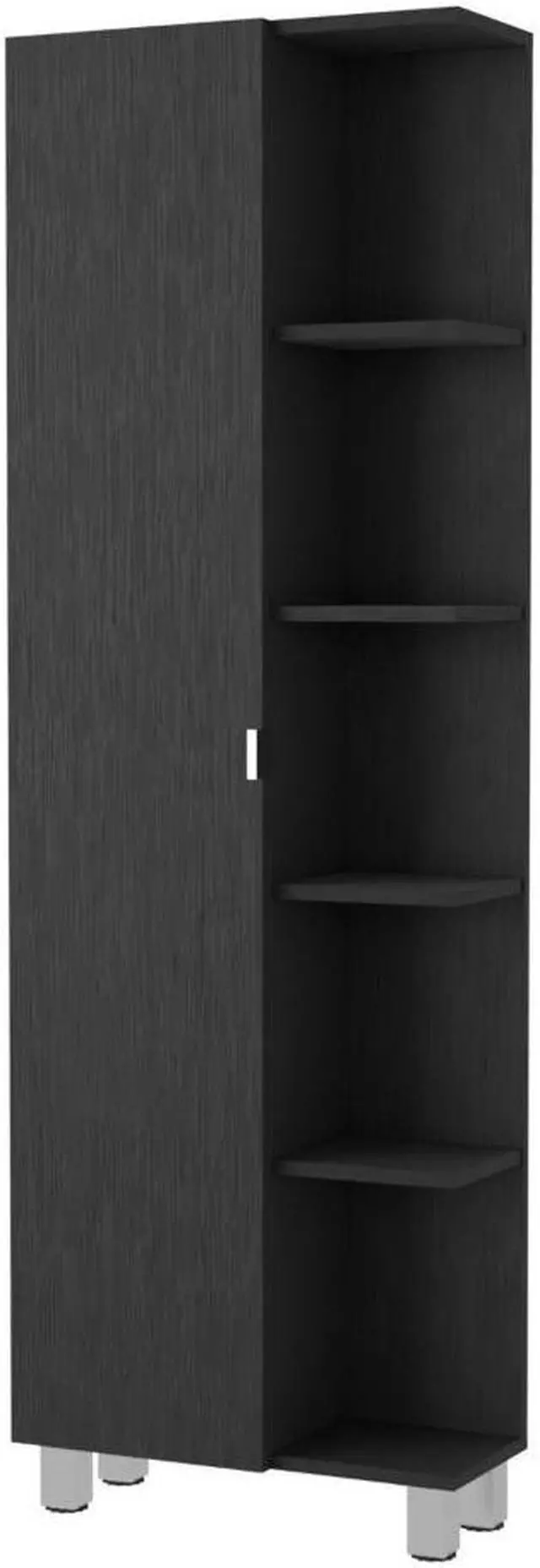 Alt view image 3 of 5 - Los Angeles Linen Cabinet, Five Shelves, Single Door, Divisions