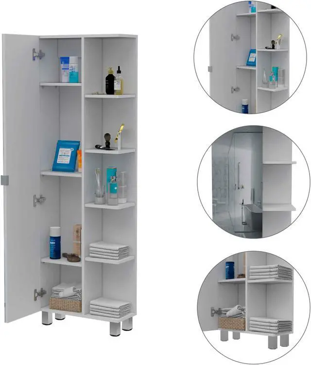 Alt view image 3 of 6 - Los Angeles Corner Cabinet, Mirror, Five Shelves