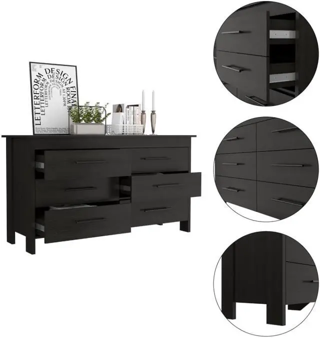 Alt view image 3 of 6 - Luxor Six Drawer Double Dresser