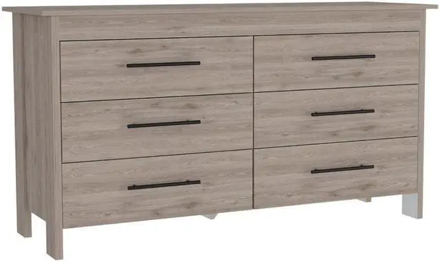 Alt view image 4 of 6 - Luxor Six Drawer Double Dresser, Superior Top, Four Legs