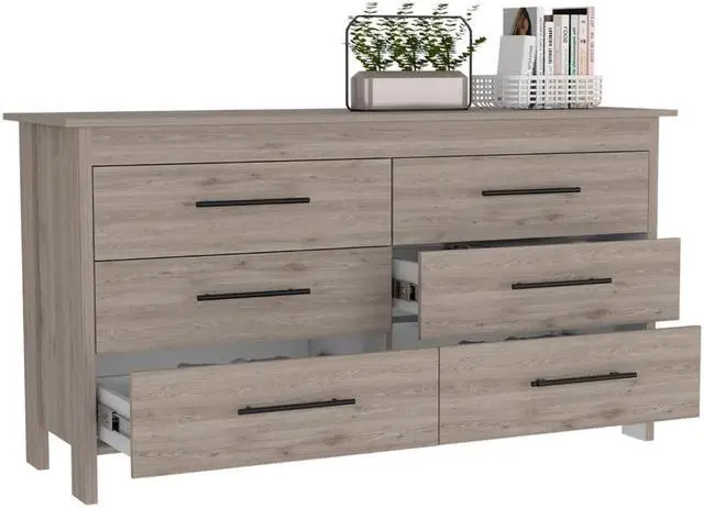 Alt view image 5 of 6 - Luxor Six Drawer Double Dresser, Superior Top, Four Legs