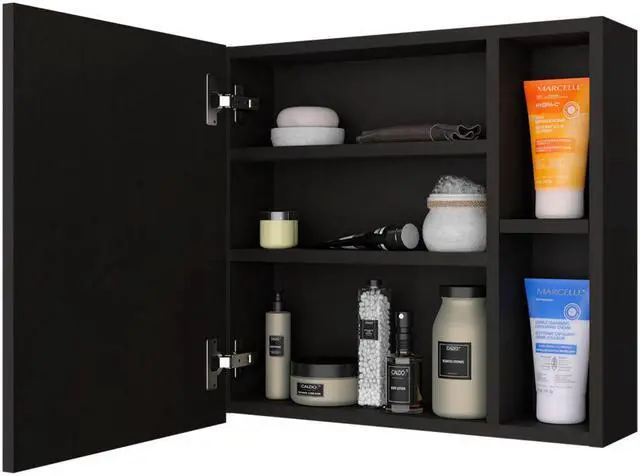 Alt view image 5 of 6 - Minsk Medicine Cabinet With Mirror, Two External Shelves, Single Door Cabinet