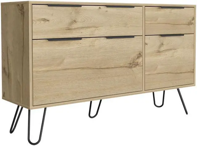 Alt view image 4 of 6 - Monaco Double Dresser, Four Drawers, Superior Top, Hairpin Legs