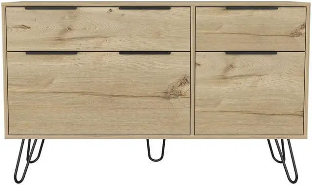Alt view image 6 of 6 - Monaco Double Dresser, Four Drawers, Superior Top, Hairpin Legs