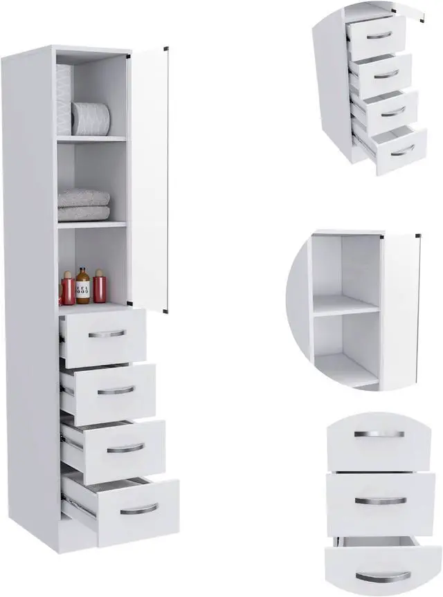 Alt view image 3 of 6 - Preston Linen Cabinet, Three Interior Shelves, Three Drawers