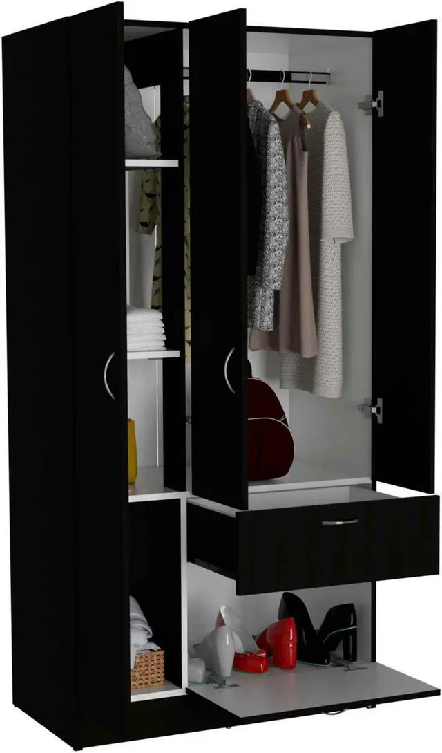 Alt view image 4 of 6 - Ramblas Armoire, Two Cabinets, One Drawer, Hidden Drawer Shoes