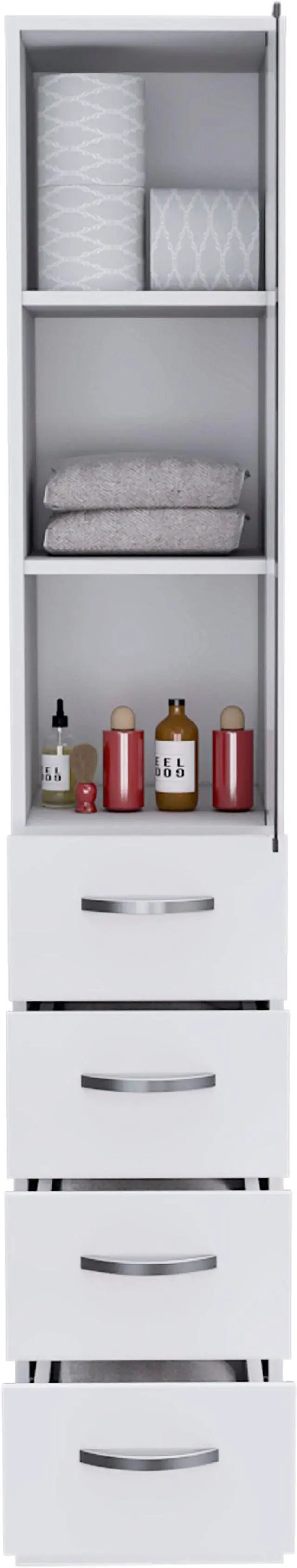 Alt view image 6 of 6 - Preston Linen Cabinet, Three Interior Shelves, Three Drawers