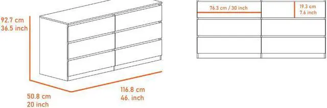 Alt view image 6 of 6 - Seul Six Drawer Double Dresser, Superior Top