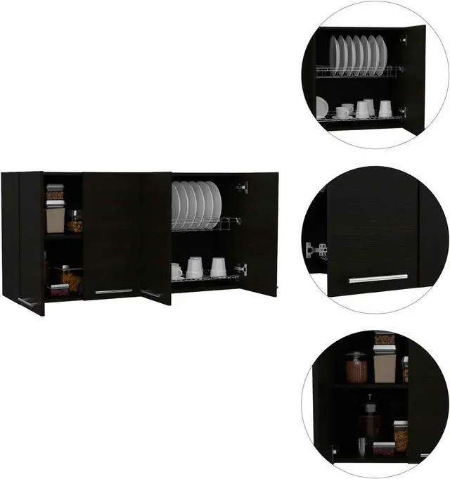 Alt view image 3 of 6 - Sitka Wall Cabinet, Two Spacious Divisions, Four Doors