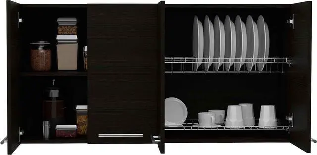 Alt view image 5 of 6 - Sitka Wall Cabinet, Two Spacious Divisions, Four Doors