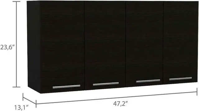 Alt view image 6 of 6 - Sitka Wall Cabinet, Two Spacious Divisions, Four Doors