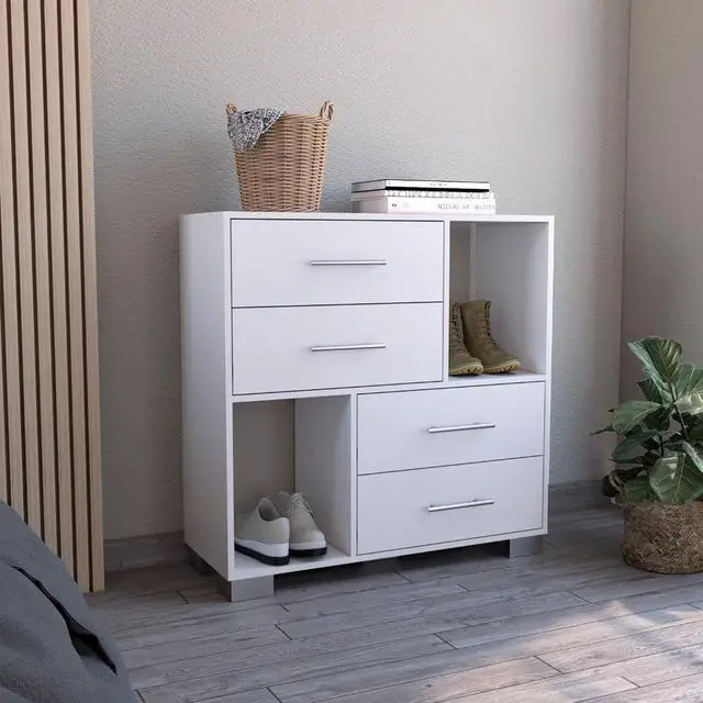 Main image of Sunflower Dresser, Four Drawers, Two Open Shelves