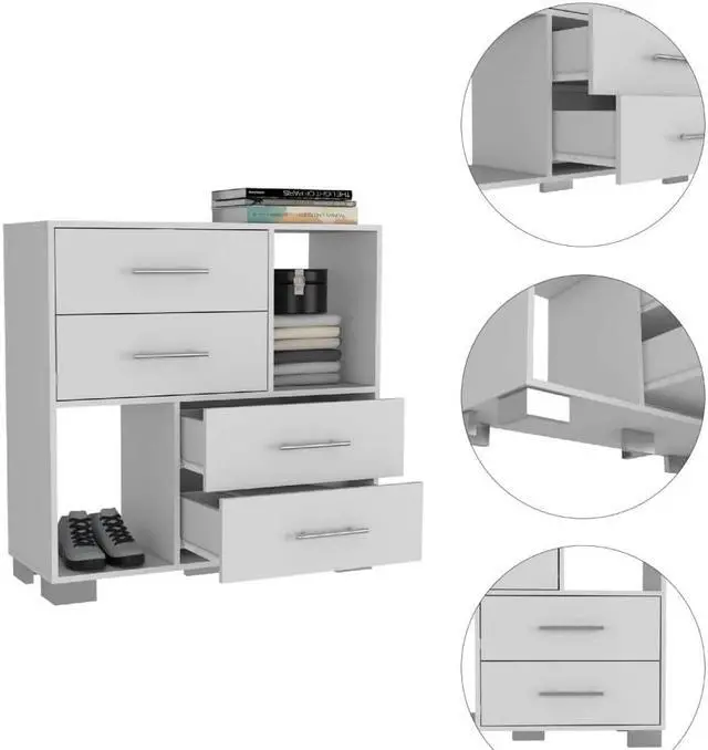 Alt view image 3 of 6 - Sunflower Dresser, Four Drawers, Two Open Shelves