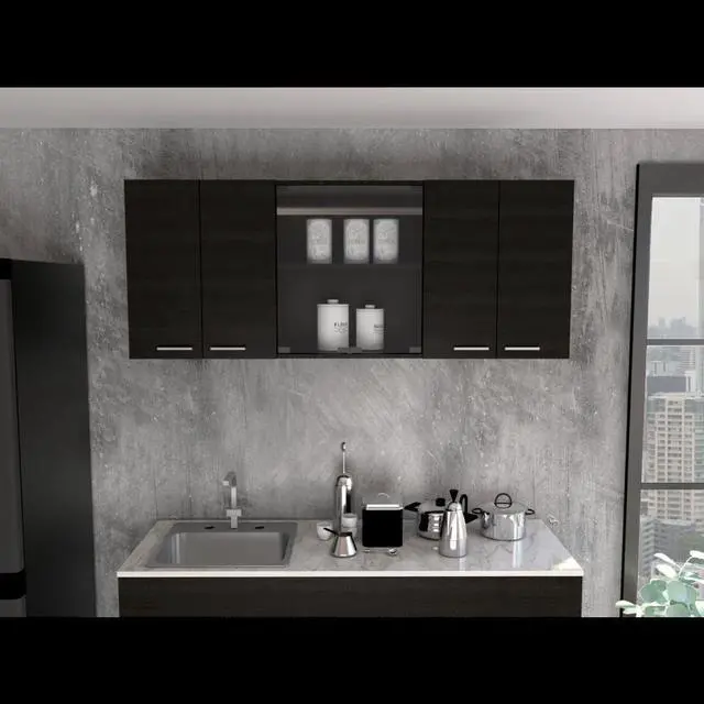 Main image of Yuma 59" Wall Cabinet, Two Close Cabinets, Two Open Shelves