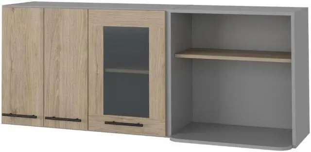 Alt view image 3 of 5 - Everly Wall Cabinet, Glass Cabinet, Double Door, Rack