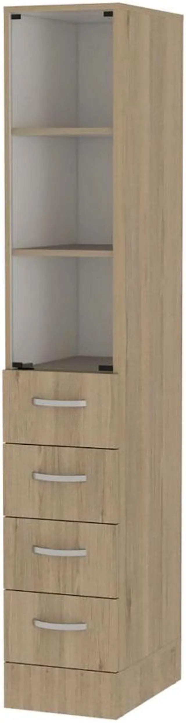 Alt view image 3 of 5 - Preston Linen Cabinet, Three Shelves, Four Drawers