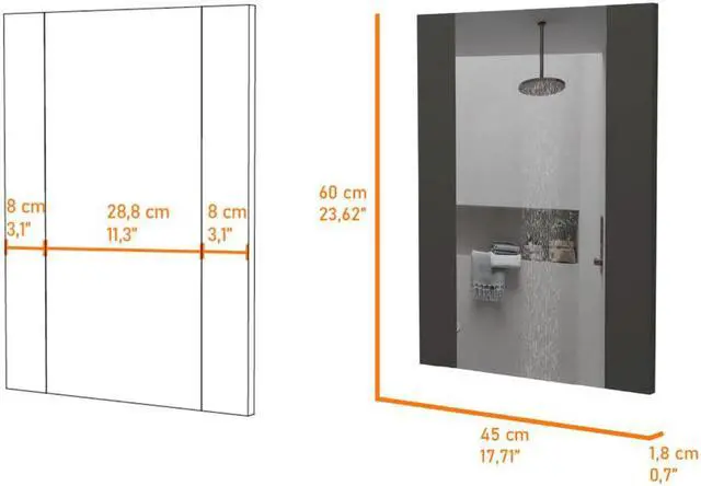 Alt view image 3 of 3 - Mirror Praia, Looking Glass, Rectangular Shape
