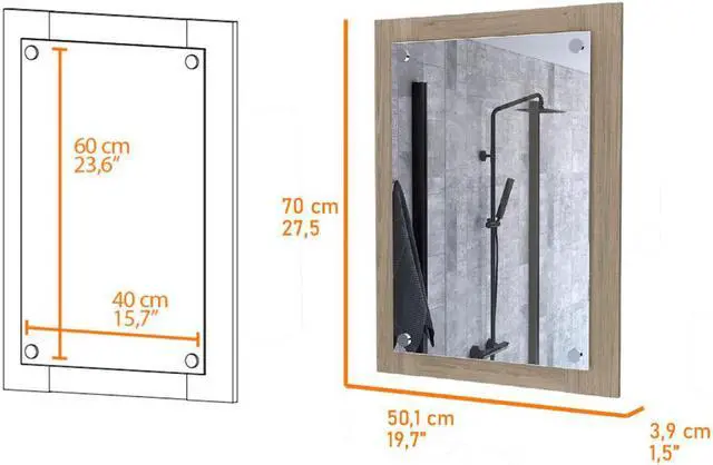 Alt view image 5 of 5 - Everly Bathroom Mirror, Looking Glass, Frame
