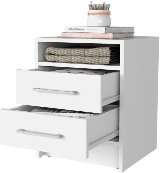 Alt view image 6 of 6 - Philadelphia Nightstand, Two Drawers, Concealed Shelf