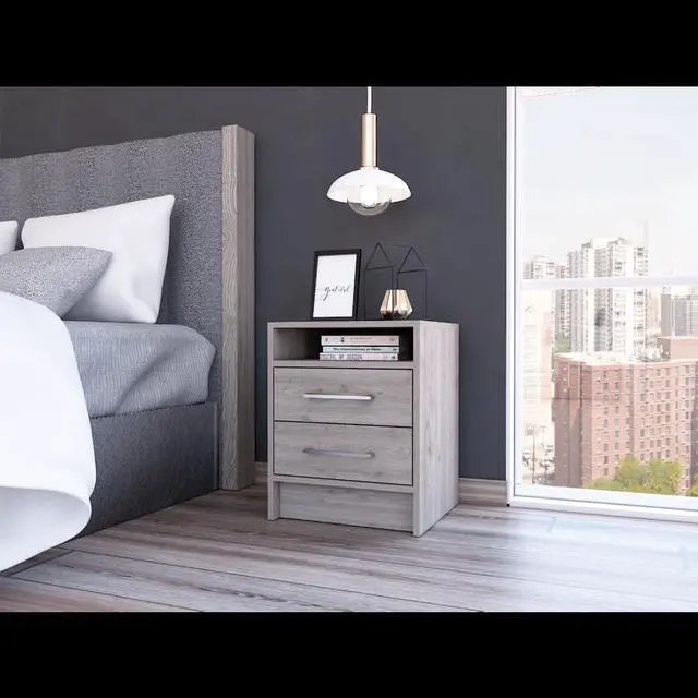 Main image of Philadelphia Nightstand, Two Drawers, Concealed Shelf