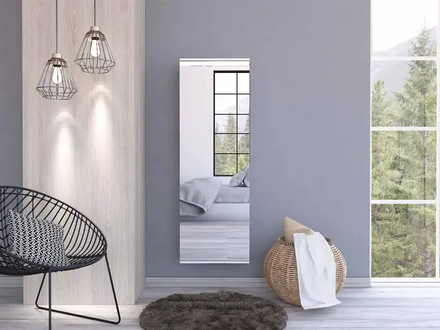 Main image of Connecticut Wall Mounted Shoe Rack, Mirror, Five Shelves, Ten Shoes Capacity