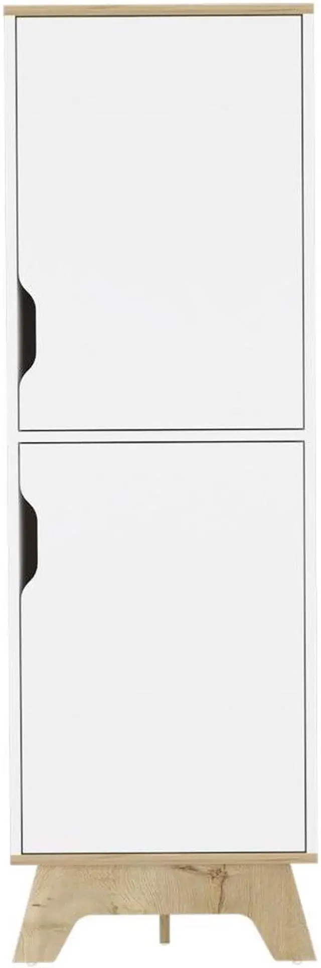 Alt view image 3 of 6 - British Single Kitchen Pantry, Four Storage Shelves, Double Doors Cabinets