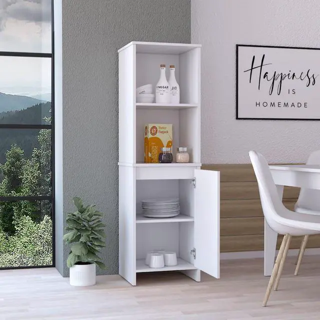 Alt view image 2 of 6 - Danforth Pantry Cabinet, Single Door Cabinet, Four Shelves