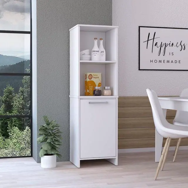 Main image of Danforth Pantry Cabinet, Single Door Cabinet, Four Shelves