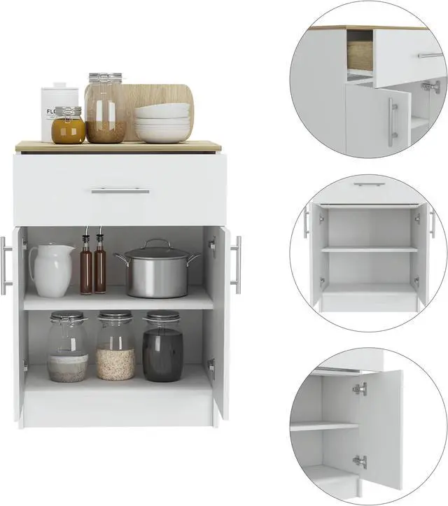 Alt view image 3 of 6 - Oxford Pantry Cabinet, One Drawer, One Double Door Cabinet With Two Shelves