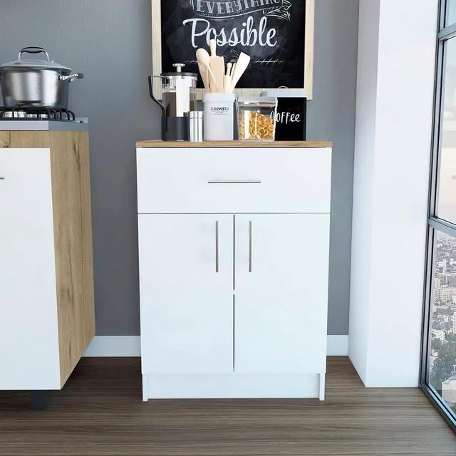 Main image of Oxford Pantry Cabinet, One Drawer, One Double Door Cabinet With Two Shelves
