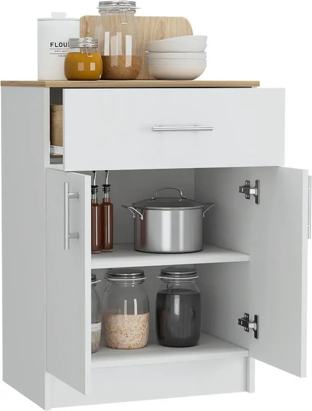 Alt view image 5 of 6 - Oxford Pantry Cabinet, One Drawer, One Double Door Cabinet With Two Shelves