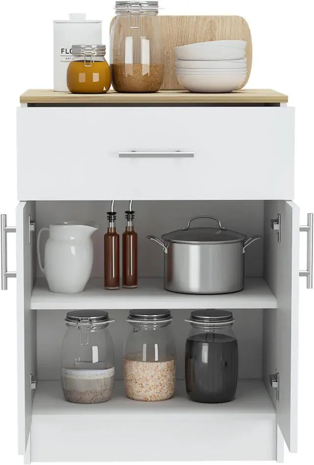 Alt view image 6 of 6 - Oxford Pantry Cabinet, One Drawer, One Double Door Cabinet With Two Shelves